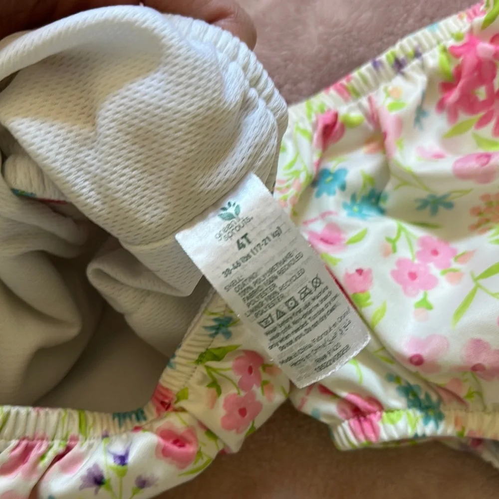 Green Sprouts Floral Pink and Green Swim Diapers